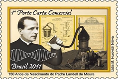 Selo comemorativo aos 150 anos de Landell de Moura