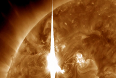 Imagem da tempestade solar que atingiu a Terra em 8 de março
