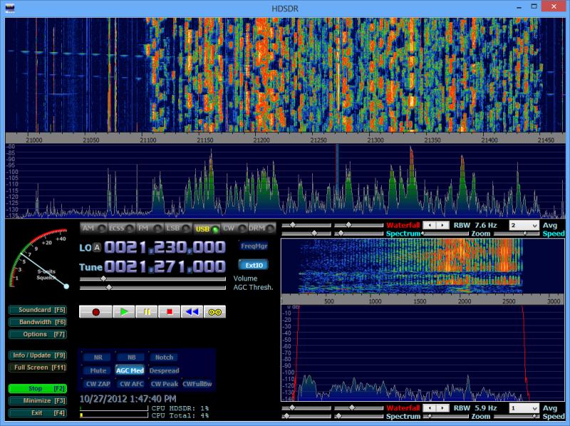 Software HDSDR em ação